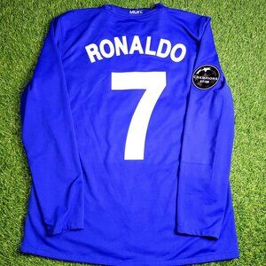 Cristiano Ronaldo Manchester United 2008 2009 Away Long Sleeve Soccer Jersey M